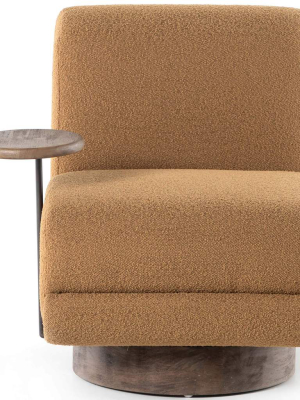 Bronwyn Swivel Chair W/side Table, Copenhagen Amber