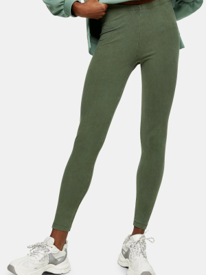 Khaki Washed Leggings