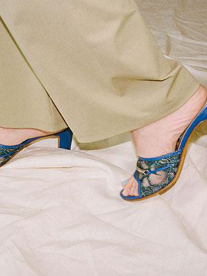 Paloma Sandal, Cobalt Lace