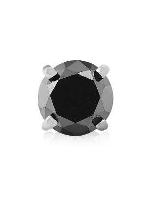 Pompeii3 2ct Black Diamond Single Stud 14k White Gold