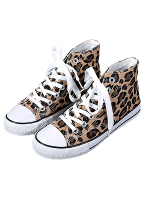 'sally' Leopard Print Low Top/ High Top Sneakers