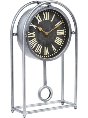 Kensington Hill Ellerby Glossy Silver 20 1/4" High Metal Table Clock