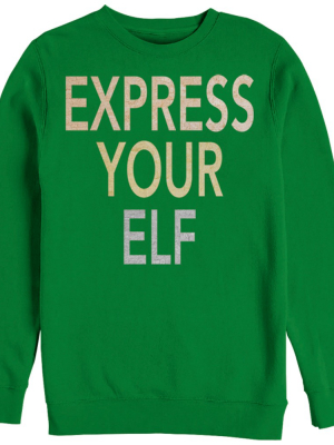 Women's Chin Up Christmas Express Your Elf Sweatshirt