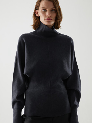 Cotton-merino Wool Mix Roll-neck Jumper