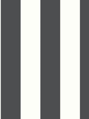 Awning Stripe Peel & Stick Wallpaper In Black By Roommates For York Wallcoverings