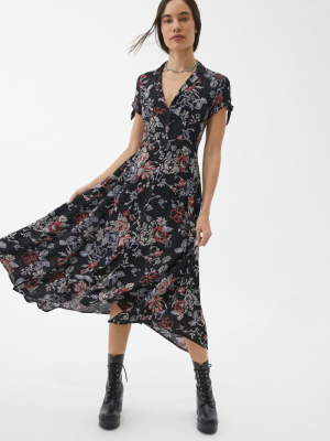 Uo Elle Button-through Midi Dress