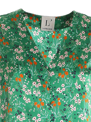 L'autre Chose Floral Print Buttoned Blouse