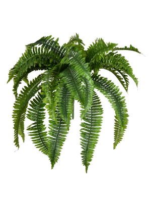 Vickerman 19" Artificial Green Boston Fern Bush.