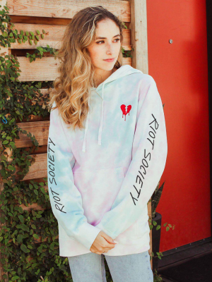 Broken Heart Drip Embroidered Womens Hoodie