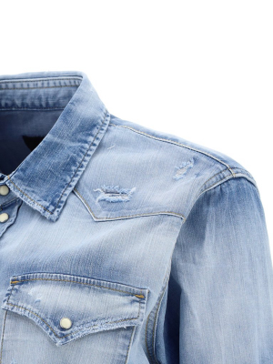 Dsquared2 Acid Wash Denim Shirt