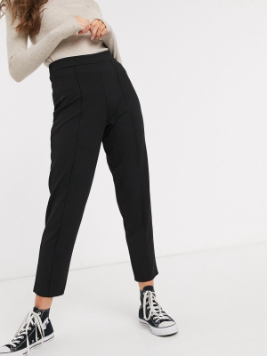 Asos Design Crepe Peg Pants With Pintucks