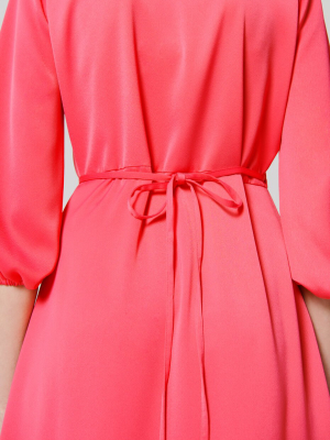 Feminine V-neck Wrap Dress