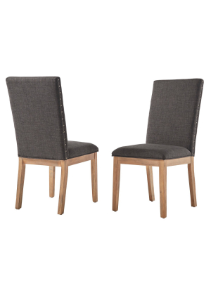 Set Of 2 Amiford Nailhead Accent Dining Chair - Inspire Q