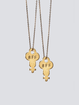 Best Friends Gold Dainty Key Necklace Set (2)