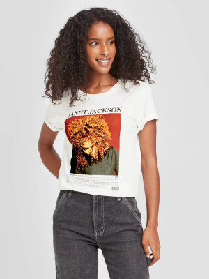 Women's Janet Jackson Short Sleeve Graphic T-shirt - White