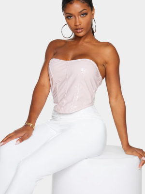 Shape Nude Vinyl Seam Detail Corset Top