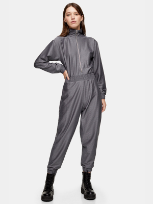 Considered Charcoal Gray Recycled Polyester Jumpsuit