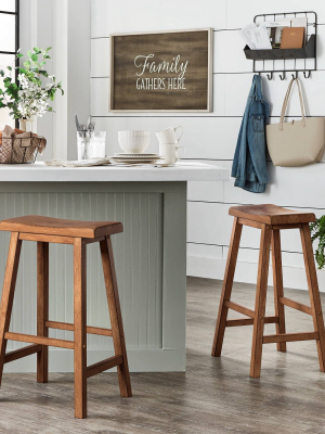 Set Of 2 29" Chimney Hill Saddle Barstools - Inspire Q