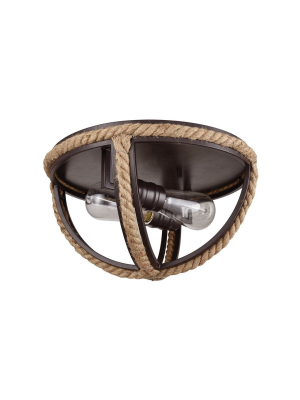 Natural Rope 2 Flush Mount In Oil Rubbed Bronze Design By Bd Fine Lighting