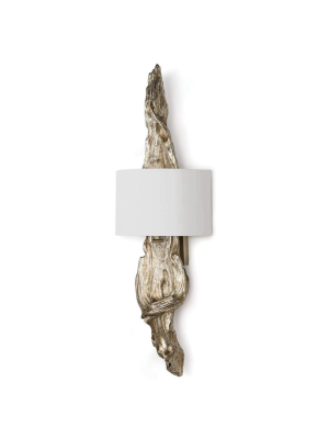 Driftwood Sconce (ambered Silver Leaf)