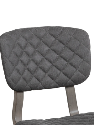 Set Of 2 Alden Bay Modern Diamond Stitch Upholstered Dining Chair Gray - Hillsdale Furniture