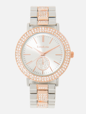 Two Tone Crystal Bezel & Pave Center Watch
