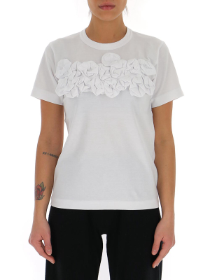 Comme Des Garçons Comme Des Garçons Twisted Floral Detail T-shirt