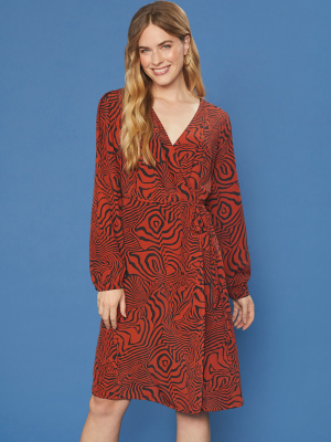 Passionate Print Wrap Dress