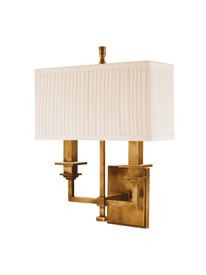 Berwick 2 Light Wall Sconce Aged Brass