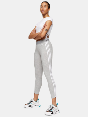 Gray Three Stripe Leggings By Adidas