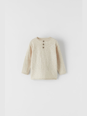 Linen Blend Henley Sweater