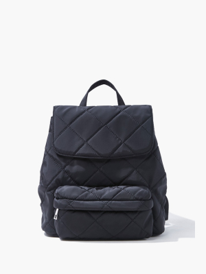 Quilted Flap-top Backpack