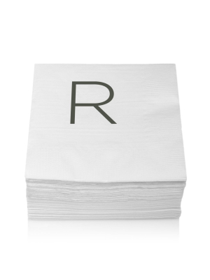 Monogram Cocktail Napkin, R (set Of 50)