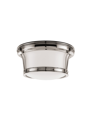 Newport 2 Light Flush Mount Polished Nickel