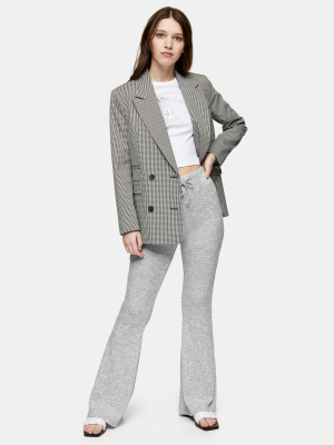 Gray Ribbed Flared Pants