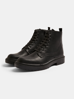 Black Military Lace Up Hector Boots