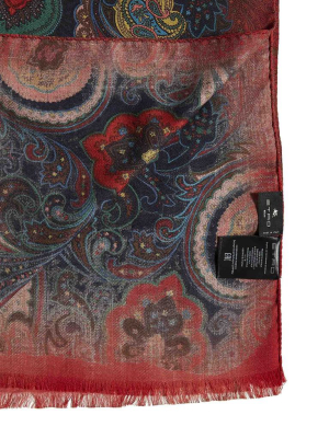 Etro Paisley Printed Fringed Scarf