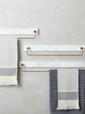 White Marble Towel Bars