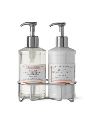 Williams Sonoma Sunny Orange Citrus Hand Soap & Lotion, Deluxe 5 Piece Set