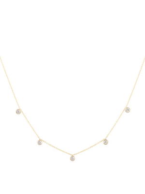 Seven Diamond Drop Necklace