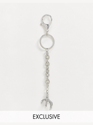 Designb Exclusive Key Chain In Silver With Claw Charm