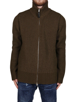 Maison Margiela Rib-knit Zip-up Jacket