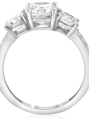 Pompeii3 1 1/2ct 3-stone Diamond Engagement Ring 14k White Gold