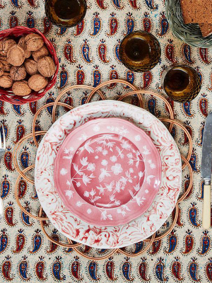Ginori Floral Dessert Plate Pink