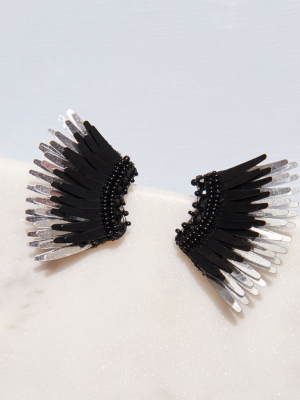 Mini Madeline Earrings Black Silver