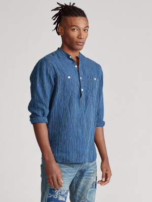 Classic Fit Indigo Linen Shirt