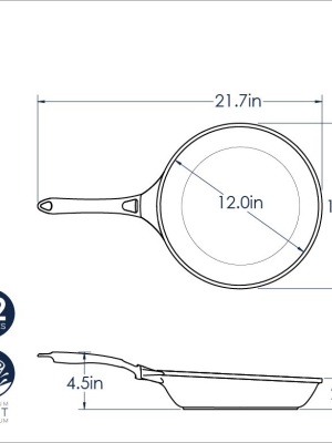 Nordic Ware Pro Cast Traditions 12" Saute Skillet With Stainless Steel Handle