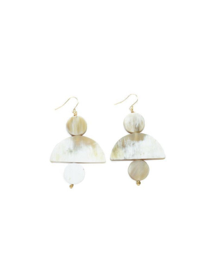 White Horn Earring