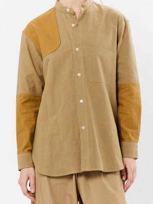 Light Khaki Patch Mao Shirt