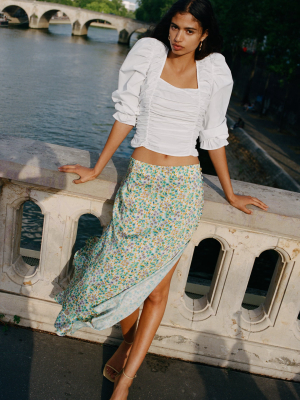 Printed Satin Skirt